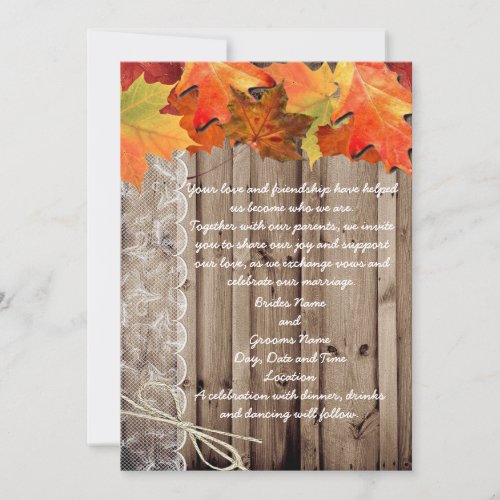 Fall Wedding Invite