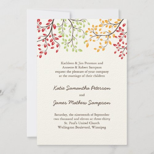 Fall Wedding Invites