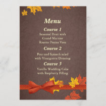 fall wedding menu