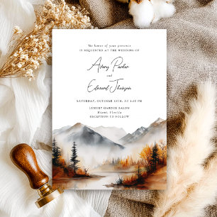 Fall Wedding Modern Simple Invitation