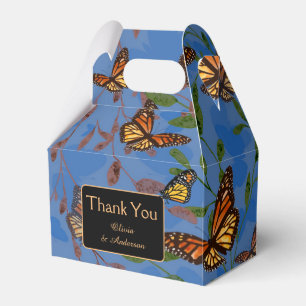 Fall Wedding Monarch Butterfly Blue  Favor Boxes