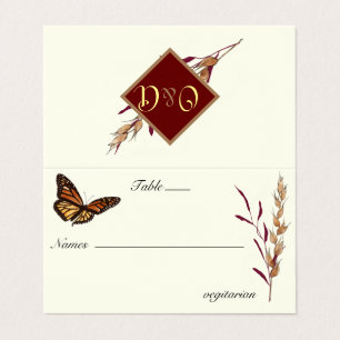 Fall Wedding Monarch Butterfly Monogram