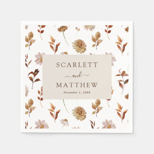 Fall Wedding Napkins