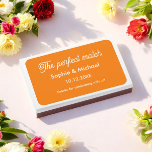 Fall Wedding Orange Bride Groom Matchboxes