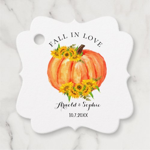 Fall Wedding Orange Pumpkin Favor Tags