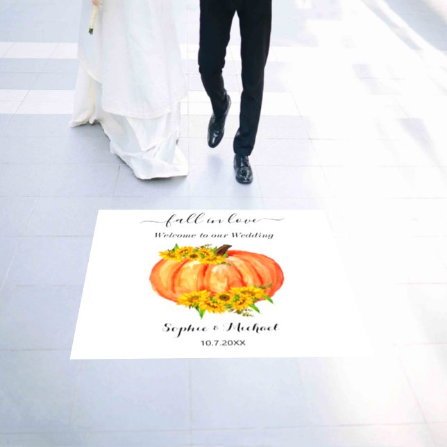 Fall Wedding Orange Pumpkin Welcome Floor Decals (Wedding)