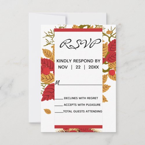 Fall Wedding Personalized RSVP Card