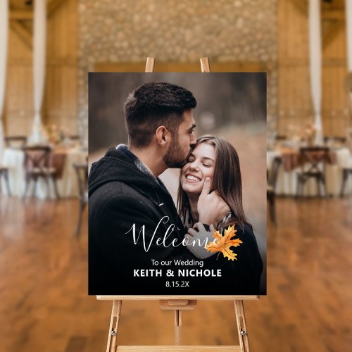 Fall Wedding Photo Welcome Poster