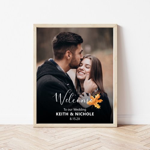 Fall Wedding Photo Welcome Sign