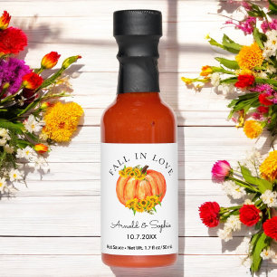 Fall Wedding Pumpkin Sunflower Orange White Hot Sauces