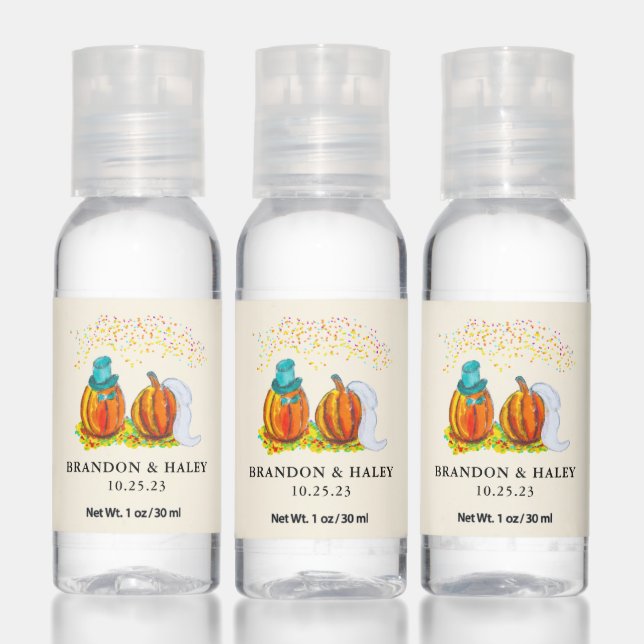 Fall Wedding Pumpkins Travel Bottle Set Hand Sanitizer (Set)