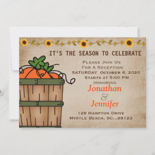 Fall Wedding Reception Invitation
