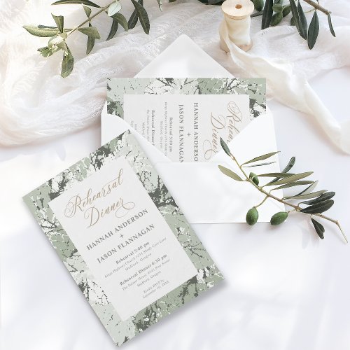 Fall Wedding Rehearsal Dinner Sage Invitation