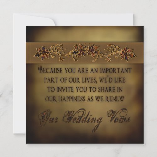Fall Wedding Renewal Invitation Leaves