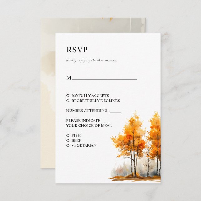 Fall Wedding RSVP Card (Front/Back)