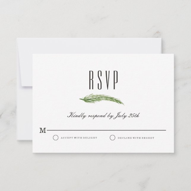 Fall wedding RSVP card - Rustic Harvest Greenery (Front)