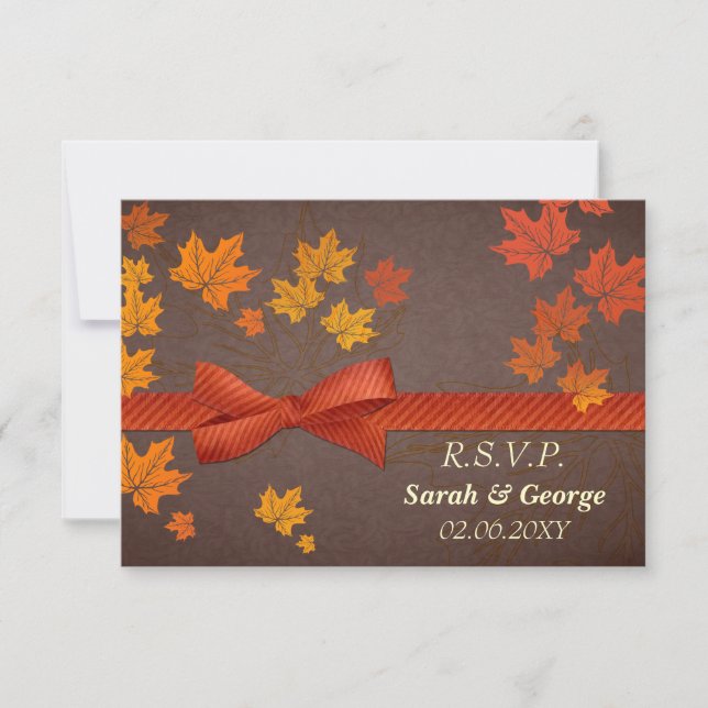 fall wedding rsvp cards standard 3.5 x 5 (Front)