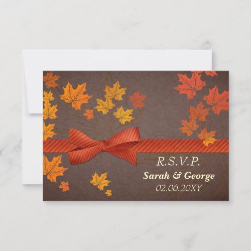 fall wedding rsvp cards standard 3.5 x 5