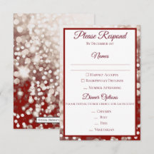 Fall Wedding RSVP - Champagne and Red