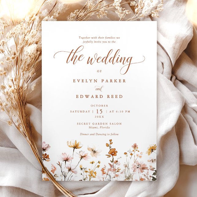 Fall Wedding Rustic Floral Invitation (Creator Uploaded)