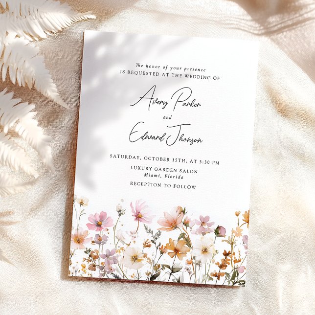 Fall Wedding Rustic Simple Watercolor Invitation (Creator Uploaded)