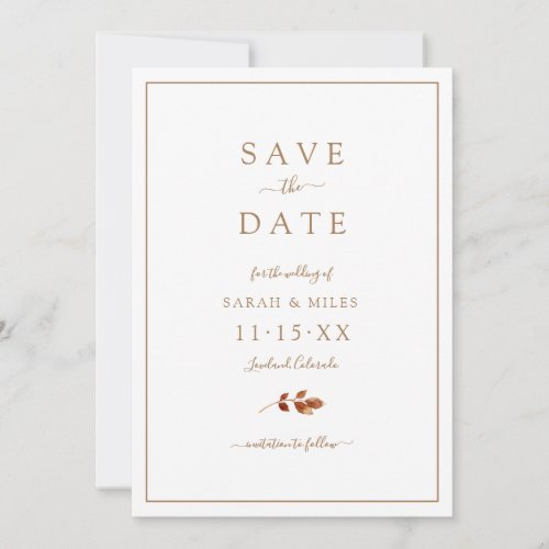 Fall Wedding Save The Date