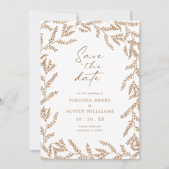Fall Wedding Save The Date (Front)