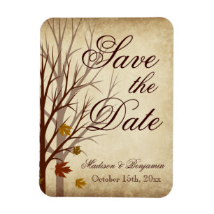 Fall Wedding Save the Date Flexible Magnet