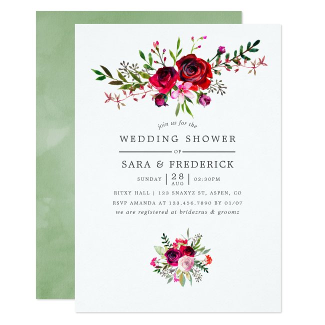 Fall Wedding Shower Floral Invitation
