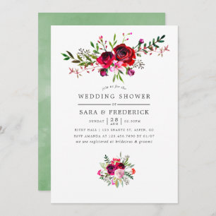 Fall Wedding Shower Floral Invitation