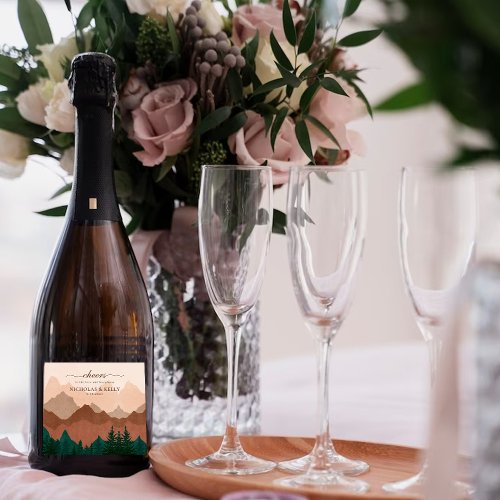 Fall Wedding Sparkling Wine Label Mountain Terraco