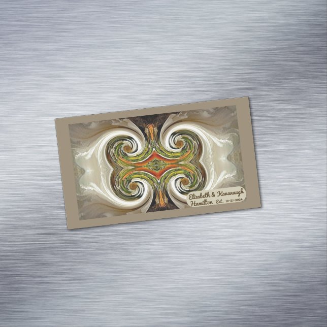 "Fall Wedding Table Favor" Business Card Magnet (In Situ)