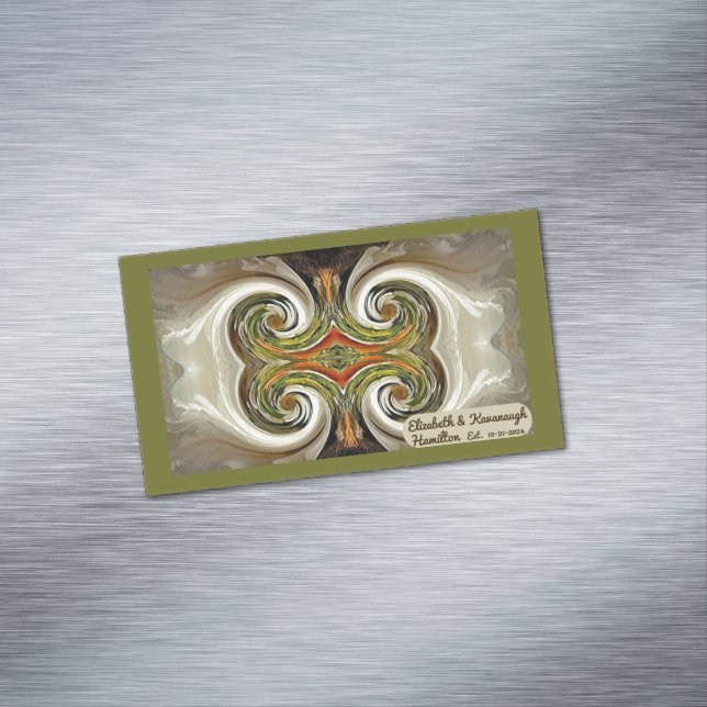 "Fall Wedding Table Favor" Business Card Magnet (In Situ)