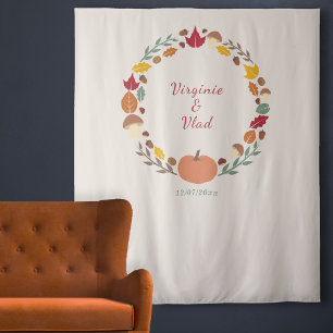 Fall Wedding Tapestry & Photo Booth Backdrop
