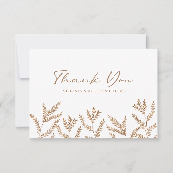 Fall Wedding Thank You Card | Zazzle