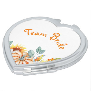 Fall Wedding Theme Bridesmaid Gift Compact Mirror