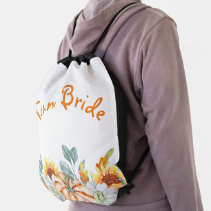 Fall Wedding Theme Bridesmaid Gift Drawstring Bag