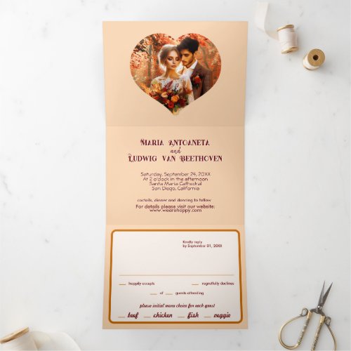 Fall wedding Tri_Fold invitation