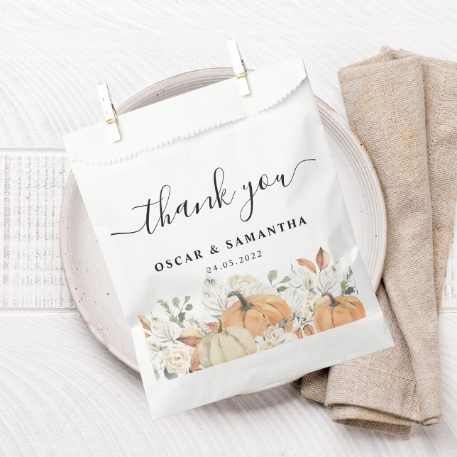 Fall Wedding| Watercolor Pumpkins Favor Bag (Creator Uploaded)