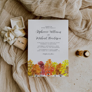 Fall Wedding Watercolor Woodland Invitation