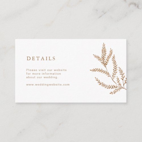 Fall Wedding Website Enclosure Card