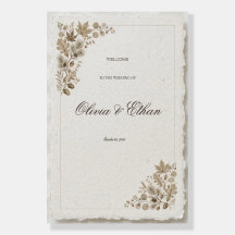 Fall Wedding Welcome Board 24x36 Taupe Maple