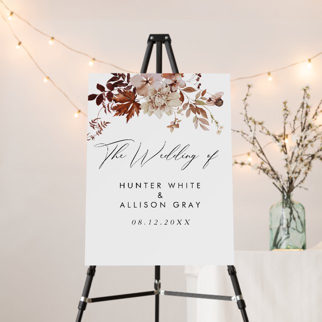 Fall Wedding Welcome Sign (In Situ (Stand))