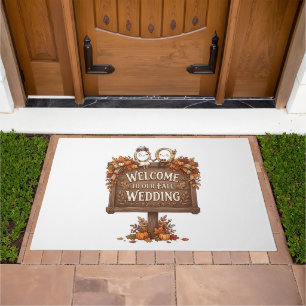 Fall Wedding Welcome Sign Cute Cute Couple Doormat