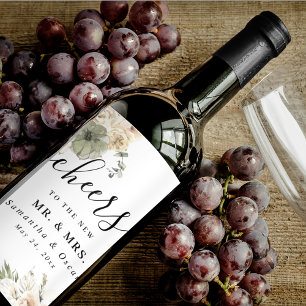 Fall Wedding Wine Labels   Watercolor Pumpkin