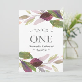 Fall Wedding With Purple Foliage Table Number