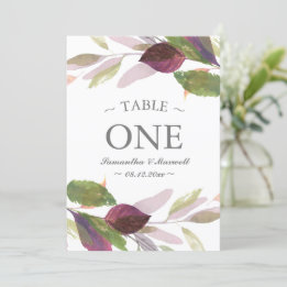 Fall Wedding With Purple Foliage Table Number