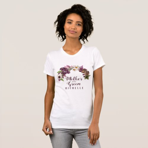 Fall Wedding Wreath Plum Mother of the Groom ID465 T_Shirt