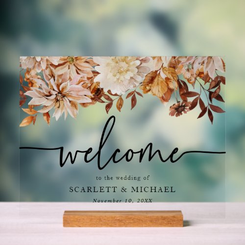 Fall Welcome Acrylic Sign
