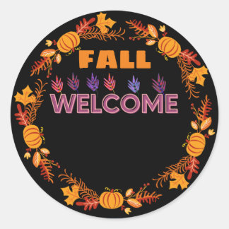 Fall Welcome Classic Round Sticker